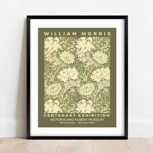 Chrysanthemum, William Morris - Art Nouveau, Victoria and Albert Museum, Morris Flower Pattern, Home Decor, Wall