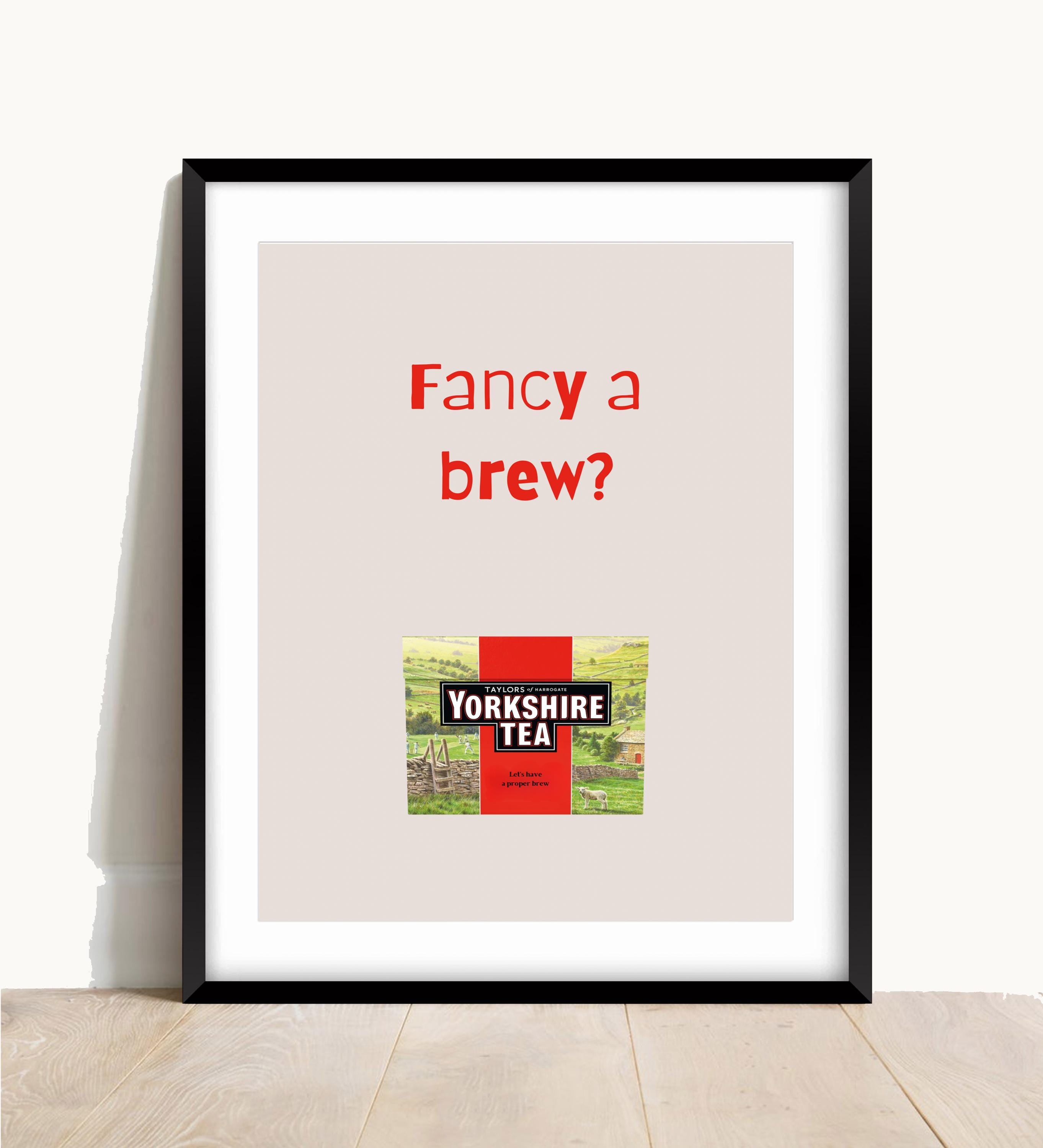 Yorkshire Tea Print, Kitchen Poster, Kitchen Wall Art, Tea L0ver, Gift for Her, Retro, Colourful Art, Food and Drink Print, Get Kettle On