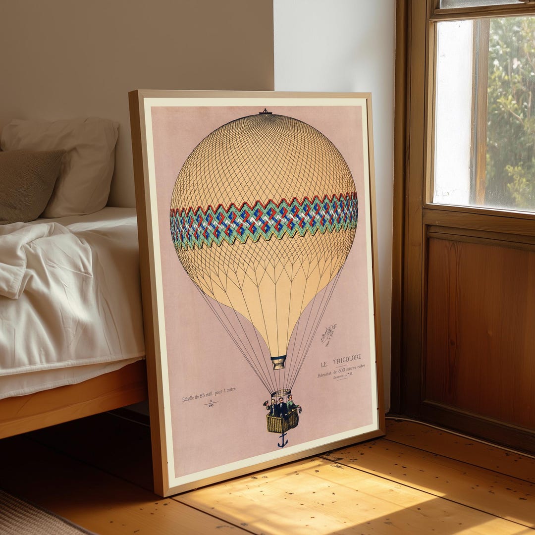 Vintage Hot Air Balloon Print: French Wall Art (A4/A3) - Etsy