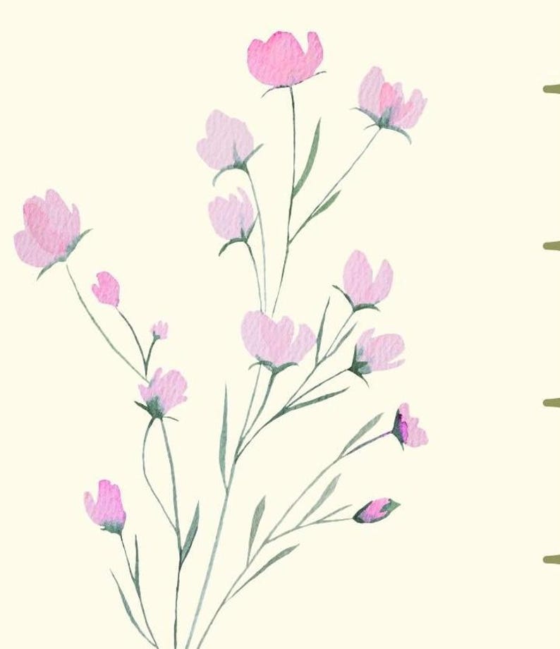floral-folk-art-poster-vintage-style-watercolour-pink-flower-wall-art