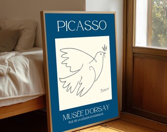 Picasso Dove of Peace Print: Minimalist Line Art (A4/A3/A2/A1)