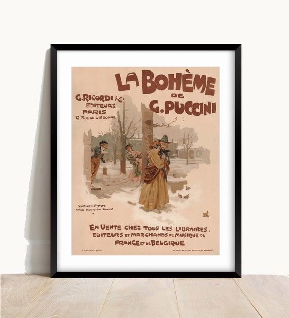 La Boheme Opera Vintage Poster: Puccini, French Art Print - Etsy