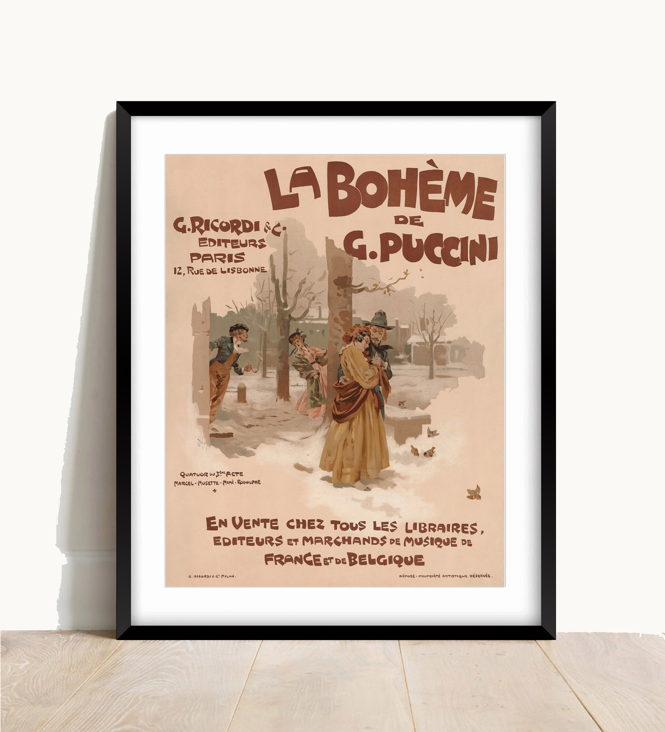 La Boheme Opera Vintage Poster: Puccini, French Art Print - Etsy