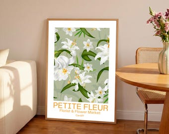 Petite Fleur Flower Market Print: Personalized Home Town Art