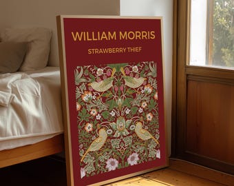 Lámina "El ladrón de fresas" de William Morris: arte mural floral Art Nouveau