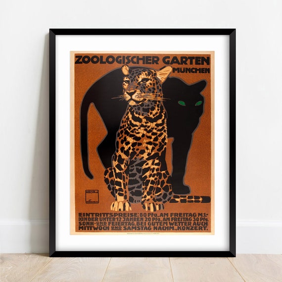 Vintage Munich Zoo Poster 1912 - Ludwig Hohlwein, Black Panther