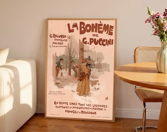 La Boheme Opera Vintage Poster: Puccini, French Art Print