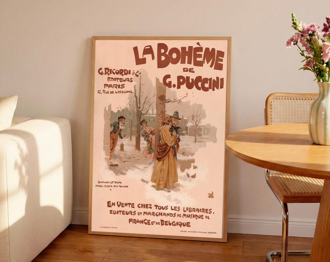 La Boheme Opera Vintage Poster: Puccini, French Art Print