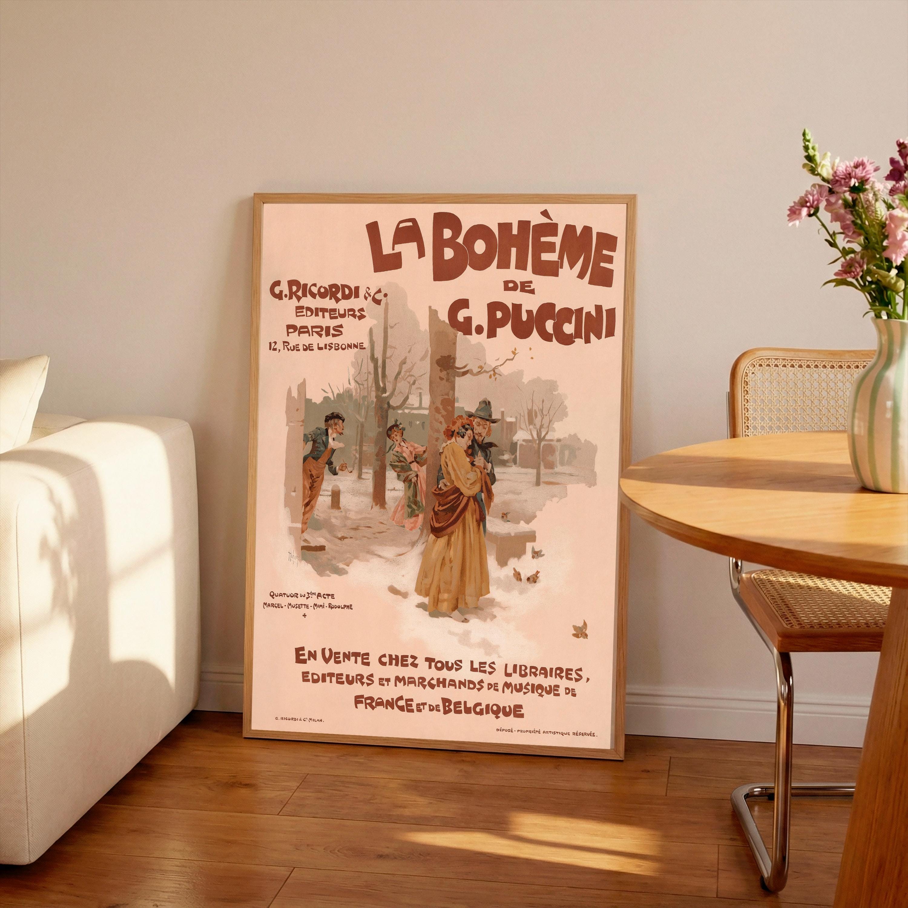 La Boheme Opera Vintage Poster: Puccini, French Art Print - Etsy