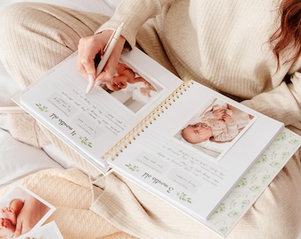 Baby Memory Book and Baby Photo Album, Baby Book Girl Boy Gender Neutral, Pregnancy Journal, Baby Scrapbook, Baby Keepsake, Baby Shower Gift