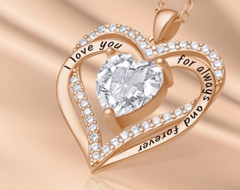 18k Rose Gold Heart Necklace Birthstone Necklace Jewelry For Women | Seychelles