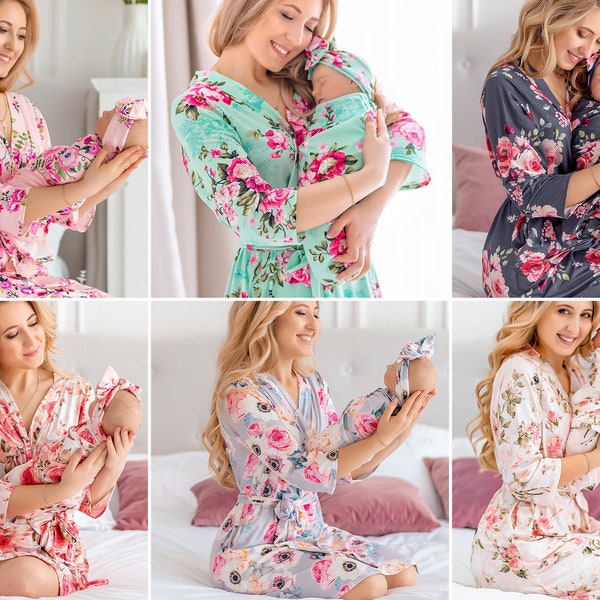 Mommy and Me Robe and Swaddle Set Etsy