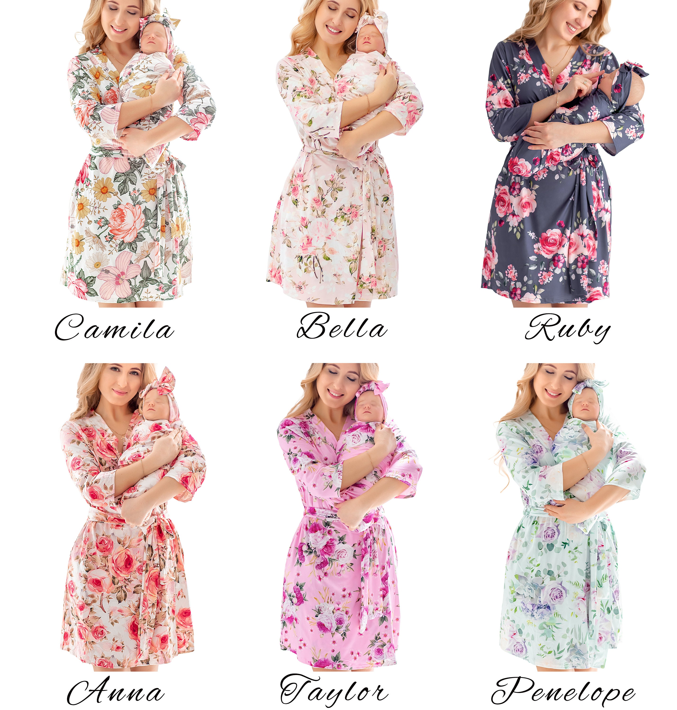 Mommy and Me Robe and Swaddle Set Maternity Robe and Swaddle Etsy