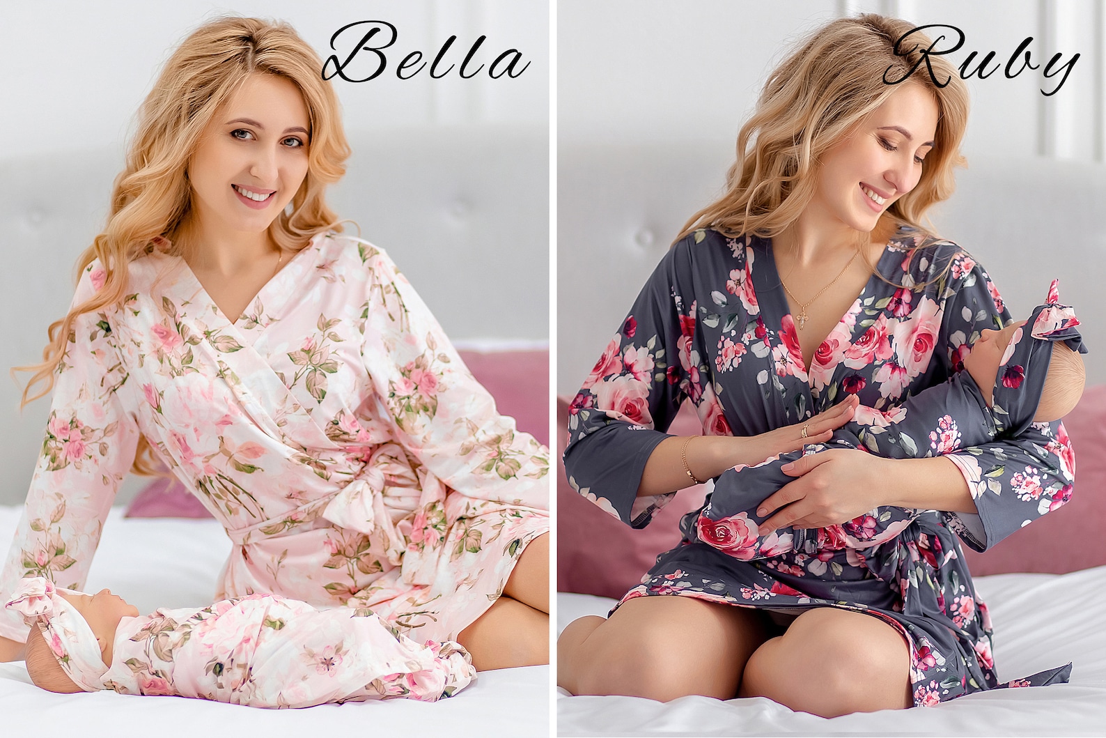 Labor and Delivery Gown Matching Baby Set Labor and Delivery Gown and ...