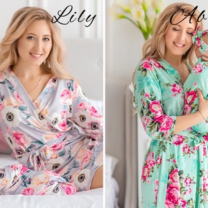 Matching robe and swaddle set mom and baby, Maternity robe and matching baby set, Mommy and baby robe and swaddle girl, Mom and baby set image 2