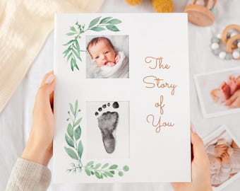 Baby Memory Book and Baby Photo Album, Baby Book Girl Boy Gender Neutral, Pregnancy Journal, Baby Scrapbook, Baby Keepsake, Baby Shower Gift