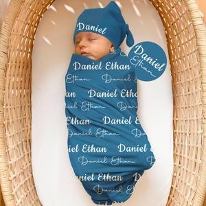 Personalized Custom Swaddle Set, Personalized Name Swaddle Blanket, Baby Swaddle For Girl Boy, Newborn Swaddle, Hospital Coming Home Outfit