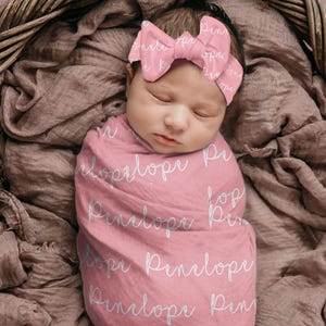 Personalized Custom Swaddle Set, Personalized Name Swaddle Blanket, Baby Swaddle For Girl Boy, Newborn Swaddle, Hospital Coming Home Outfit