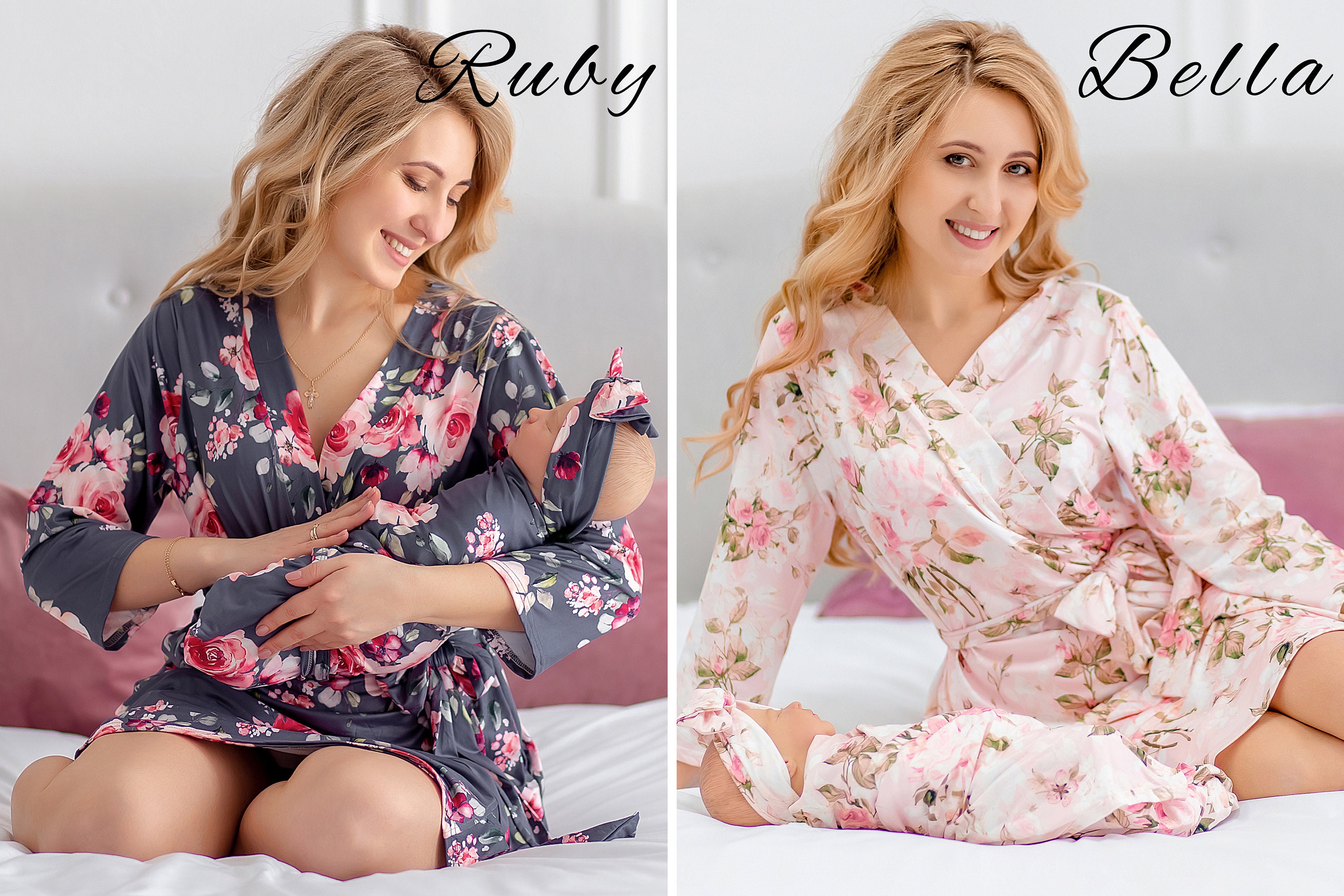 Matching Robe and Swaddle Set Mom and Baby Maternity Robe and Etsy