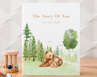 Baby Memory Book and Baby Photo Album, Baby Book Girl Boy Gender Neutral, Pregnancy Journal, Baby Scrapbook, Baby Keepsake, Baby Shower Gift