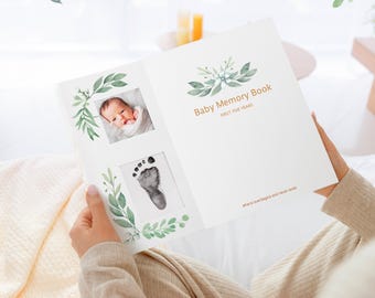 Baby Memory Book and Baby Photo Album, Baby Book Girl Boy Gender Neutral, Pregnancy Journal, Baby Scrapbook, Baby Keepsake, Baby Shower Gift