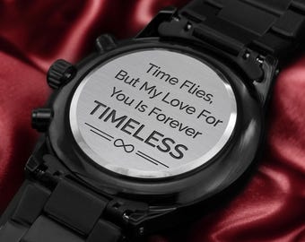 Engraved Mens Watch, Custom Wrist Watch For Men, Personalized Gift for Husband, Dad, Father – Birthday, Anniversary, Fathers Day, Christmas