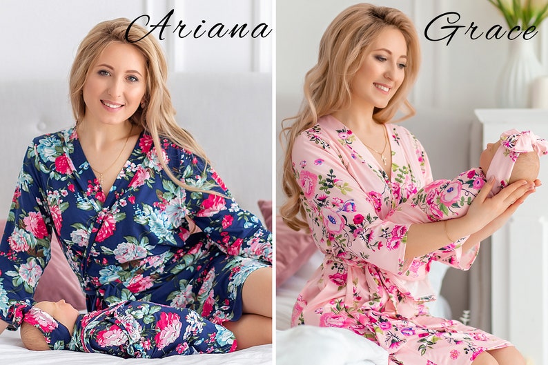 Matching Robe and Swaddle Set Mom and Baby Maternity Robe and Etsy