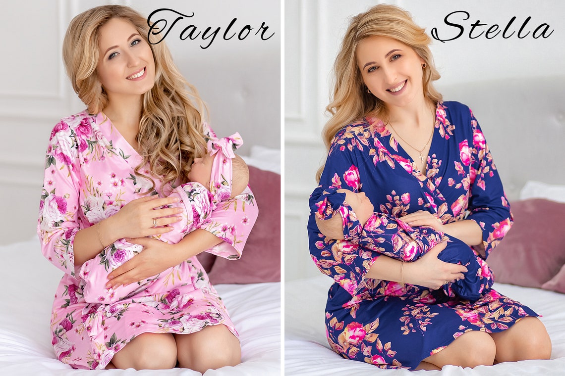Matching Robe and Swaddle Set Mom and Baby Maternity Robe and Etsy