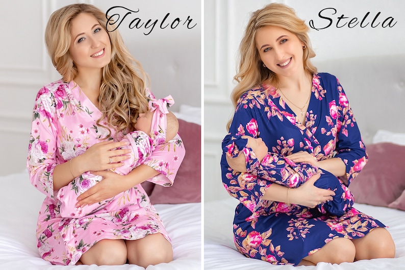 Matching Robe and Swaddle Set Mom and Baby Maternity Robe and Etsy