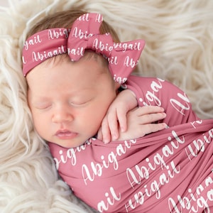 Personalized Custom Swaddle Set, Personalized Name Swaddle Blanket, Baby Swaddle For Girl Boy, Newborn Swaddle, Hospital Coming Home Outfit
