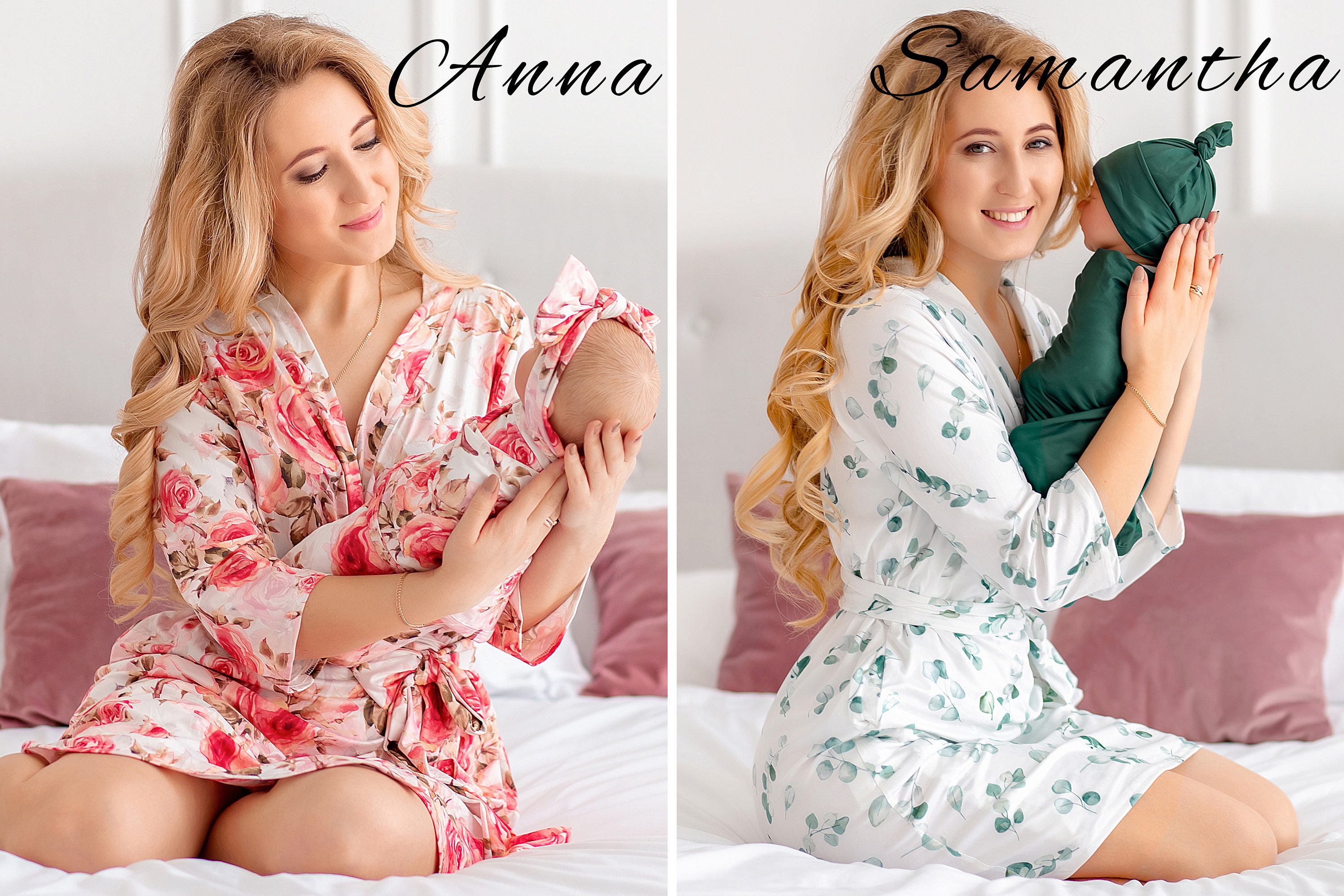 Matching Robe and Swaddle Set Mom and Baby Maternity Robe