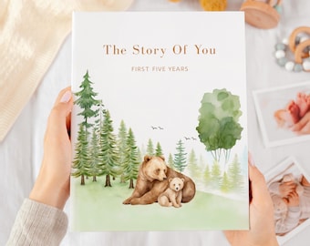 Baby Memory Book and Baby Photo Album, Baby Book Girl Boy Gender Neutral, Pregnancy Journal, Baby Scrapbook, Baby Keepsake, Baby Shower Gift