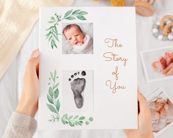 Baby Memory Book and Baby Photo Album, Baby Book Girl Boy Gender Neutral, Pregnancy Journal, Baby Scrapbook, Baby Keepsake, Baby Shower Gift