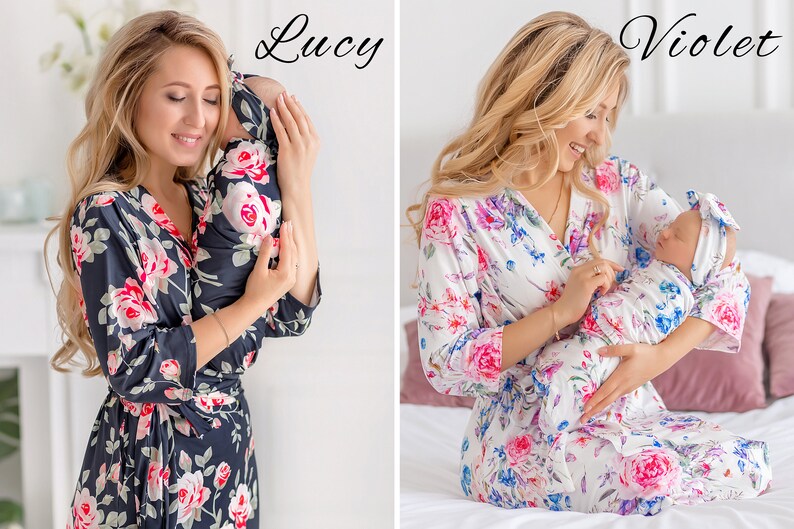 Matching Robe and Swaddle Set Mom and Baby Maternity Robe and Etsy