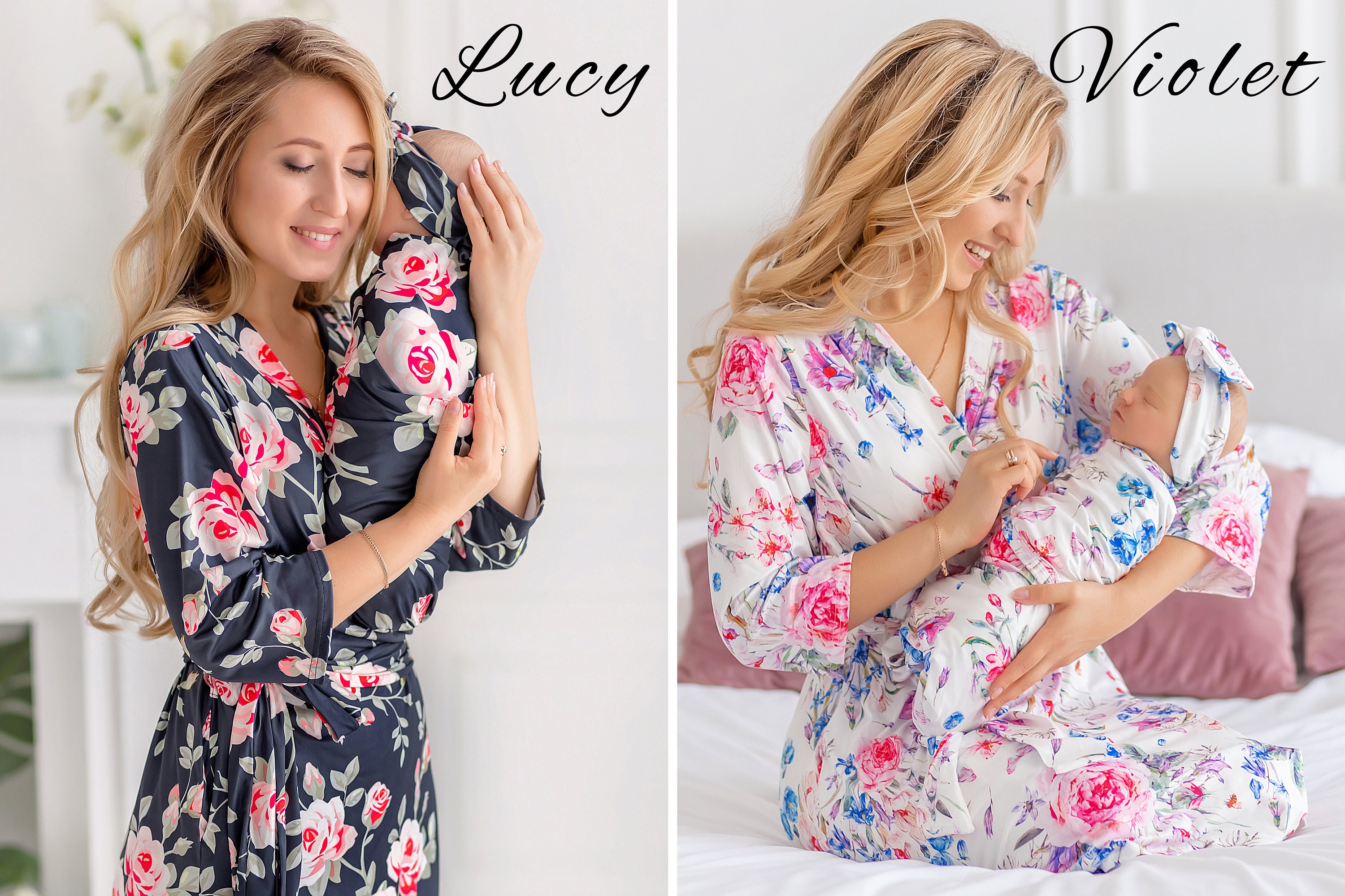 Matching Robe and Swaddle Set Mom and Baby Maternity Robe and - Etsy
