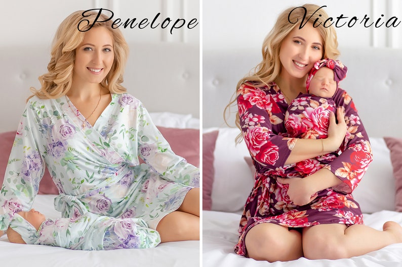 Matching Robe and Swaddle Set Mom and Baby Maternity Robe and Etsy