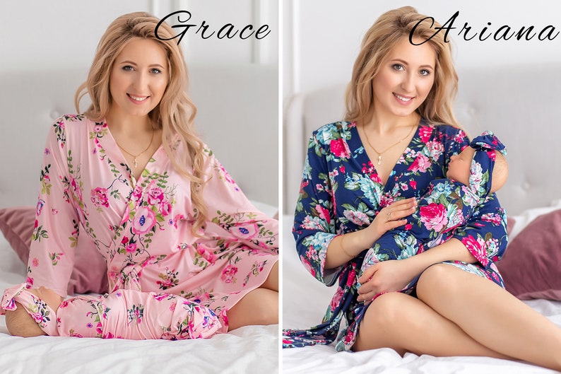 Matching Robe and Swaddle Set Mom and Baby Maternity Robe and Etsy