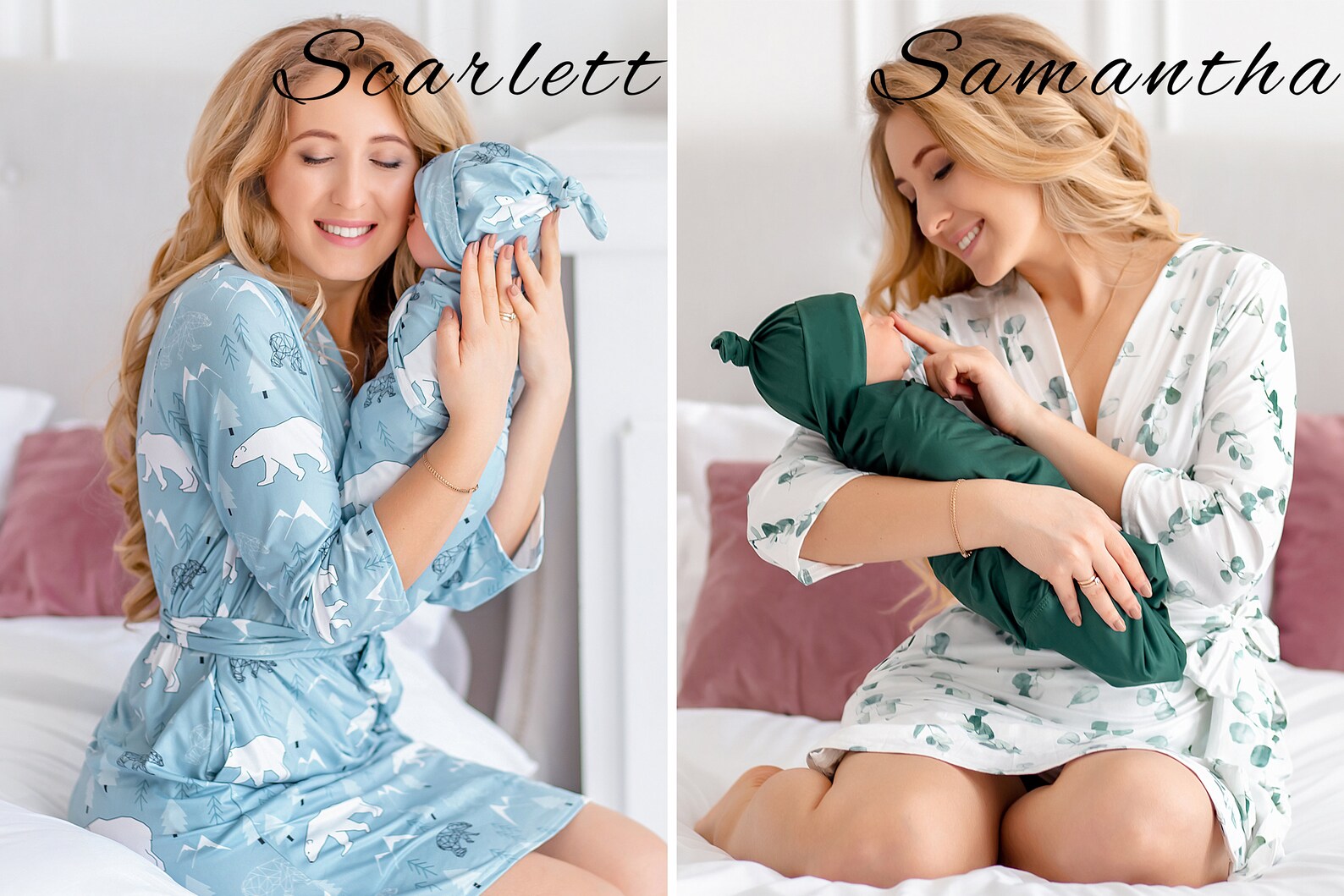 Mom and Me Robe and Swaddle Boy Girl Set Mom Robe and Baby Etsy