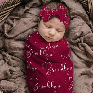 Personalized Custom Swaddle Set, Personalized Name Swaddle Blanket, Baby Swaddle For Girl Boy, Newborn Swaddle, Hospital Coming Home Outfit