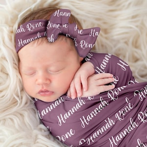 Personalized Custom Swaddle Set, Personalized Name Swaddle Blanket, Baby Swaddle For Girl Boy, Newborn Swaddle, Hospital Coming Home Outfit