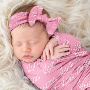 Personalized Custom Swaddle Set, Personalized Name Swaddle Blanket, Baby Swaddle For Girl Boy, Newborn Swaddle, Hospital Coming Home Outfit