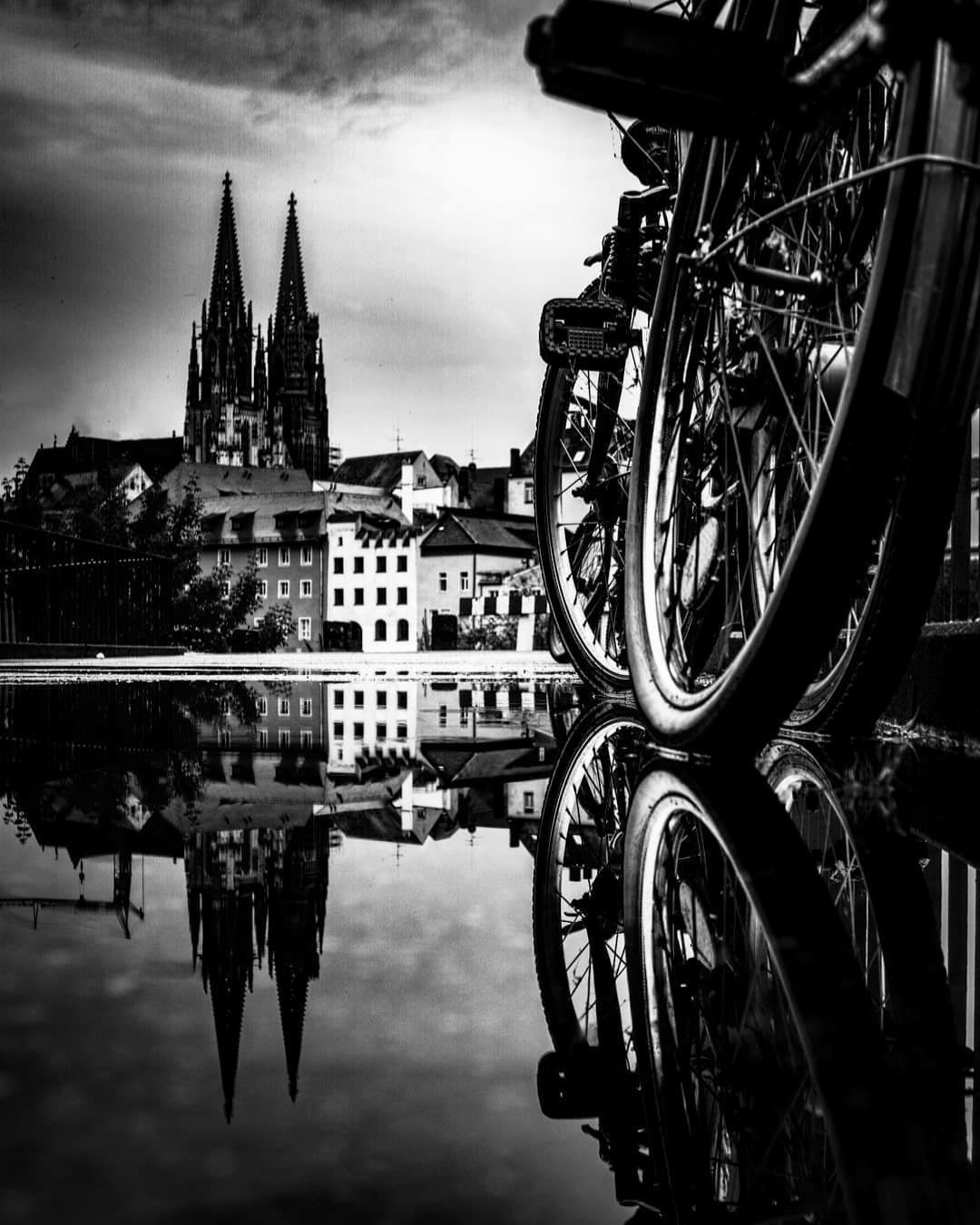 printout Regensburg at night handmade drawing Architectural Drawings