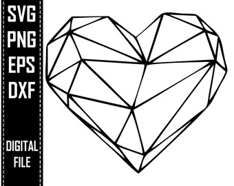 Diamond Heart Print Etsy Diamond Heart Print Etsy