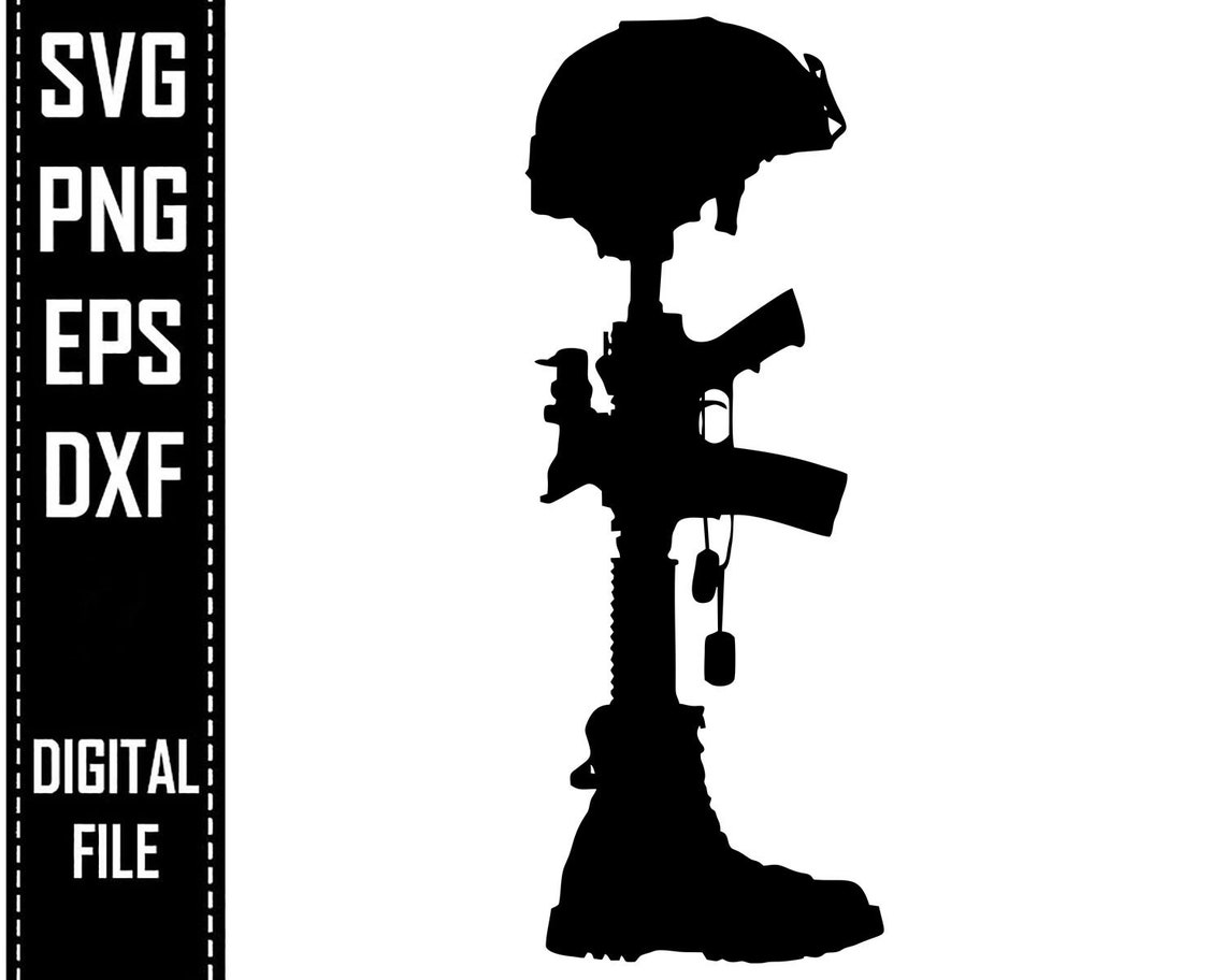 Military Boots Dog Tags Fallen Soldier Vet War Hero Army US | Etsy