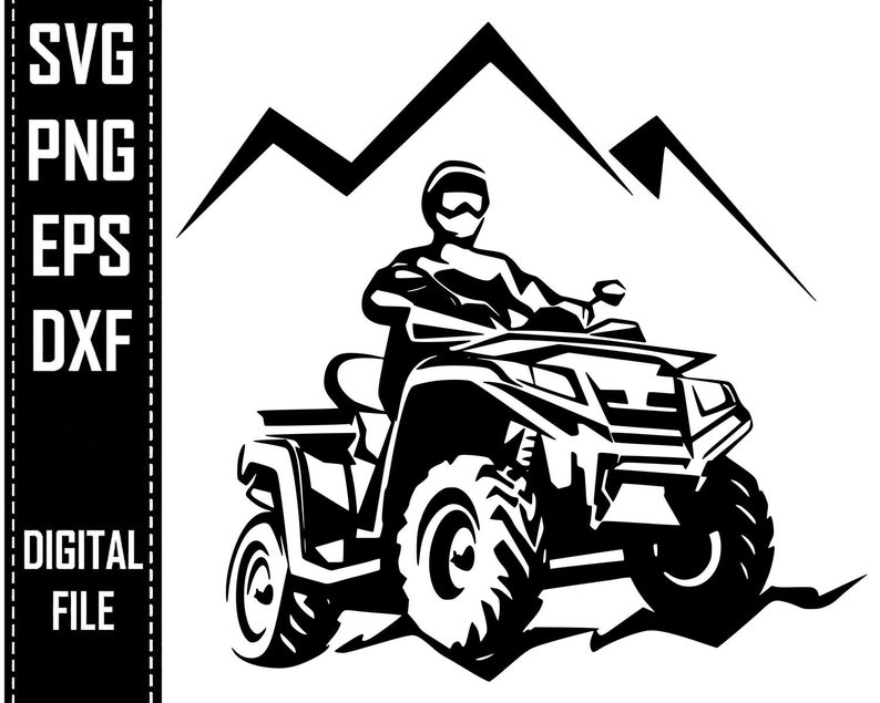 Quad Bike ATV Helmet Vehicle Riding All Terrain Outline Etsy