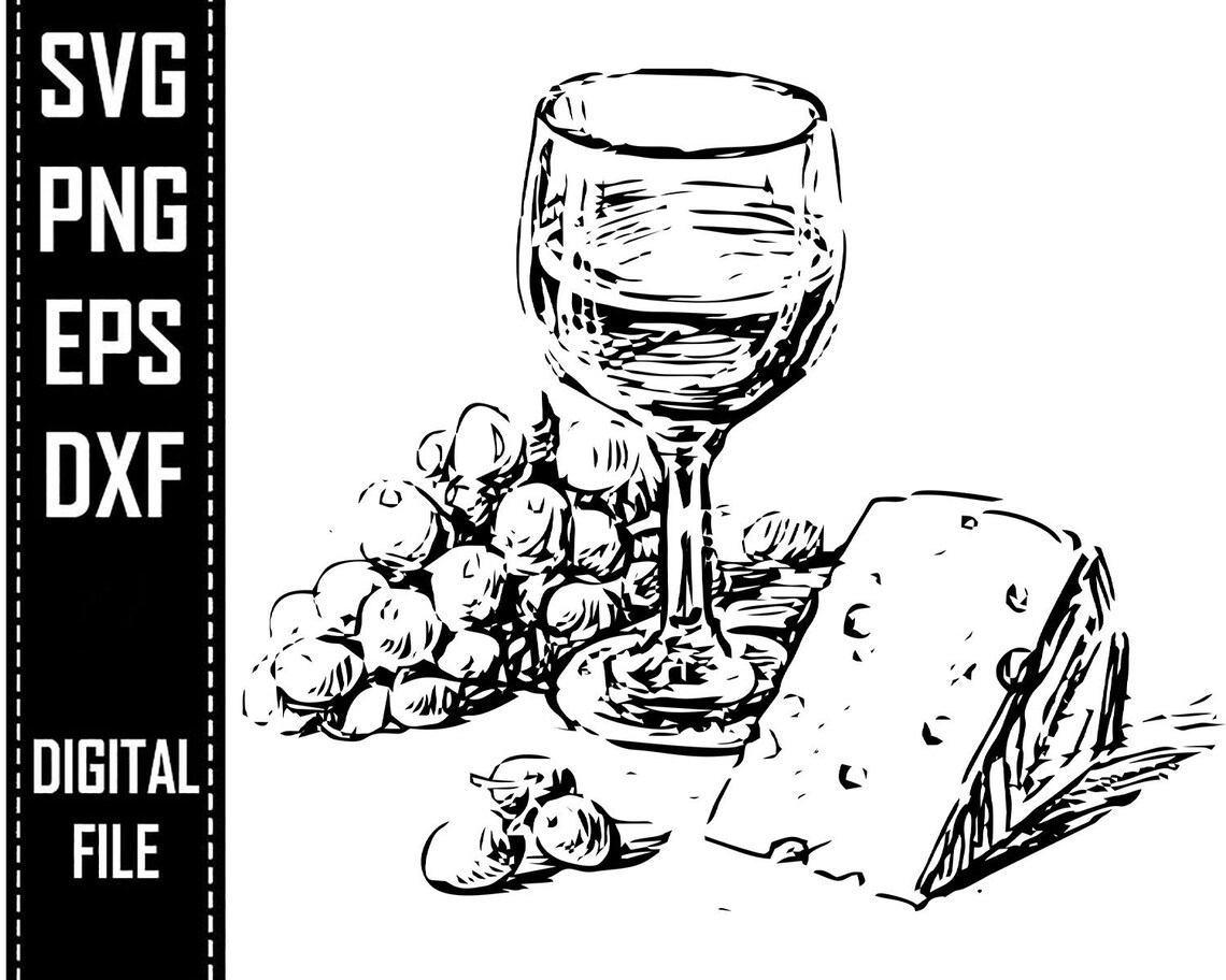 Wine Cheese Grapes Crackers Kitchen Friends Alcohol Love | Etsy