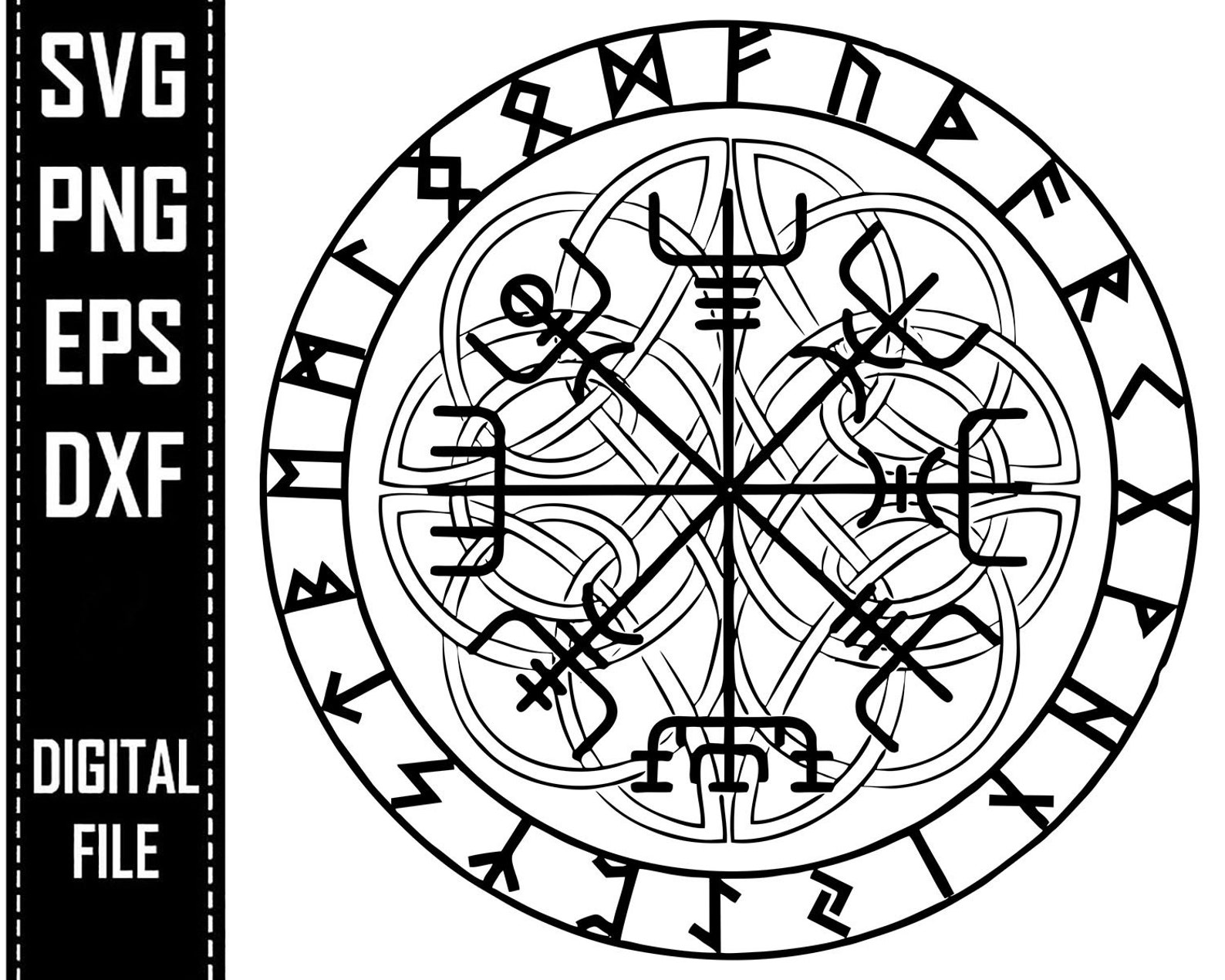 CHSLO Wikinger Aufkleber Set - Vegvisir Kompass & Nordic Motive Für Auto & Laptop