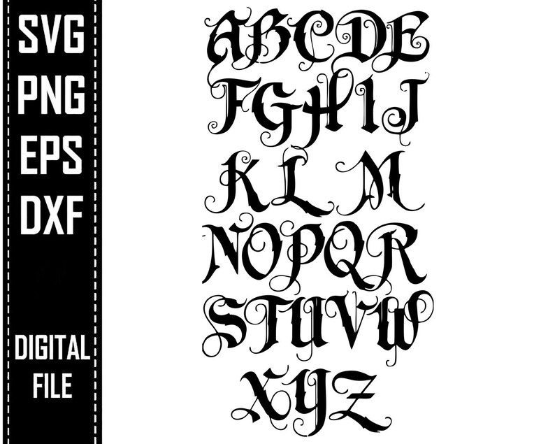 Goth Horror Dark Kill Killer Dead Blood Font Alphabet Letters Etsy