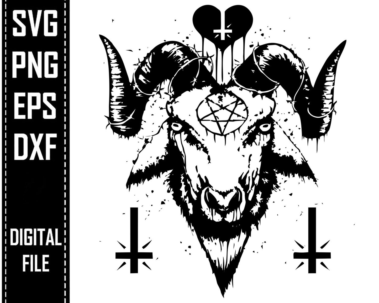 Sigil of Baphomet Svg Skull Eps Halloween Png Satan Logo | Etsy