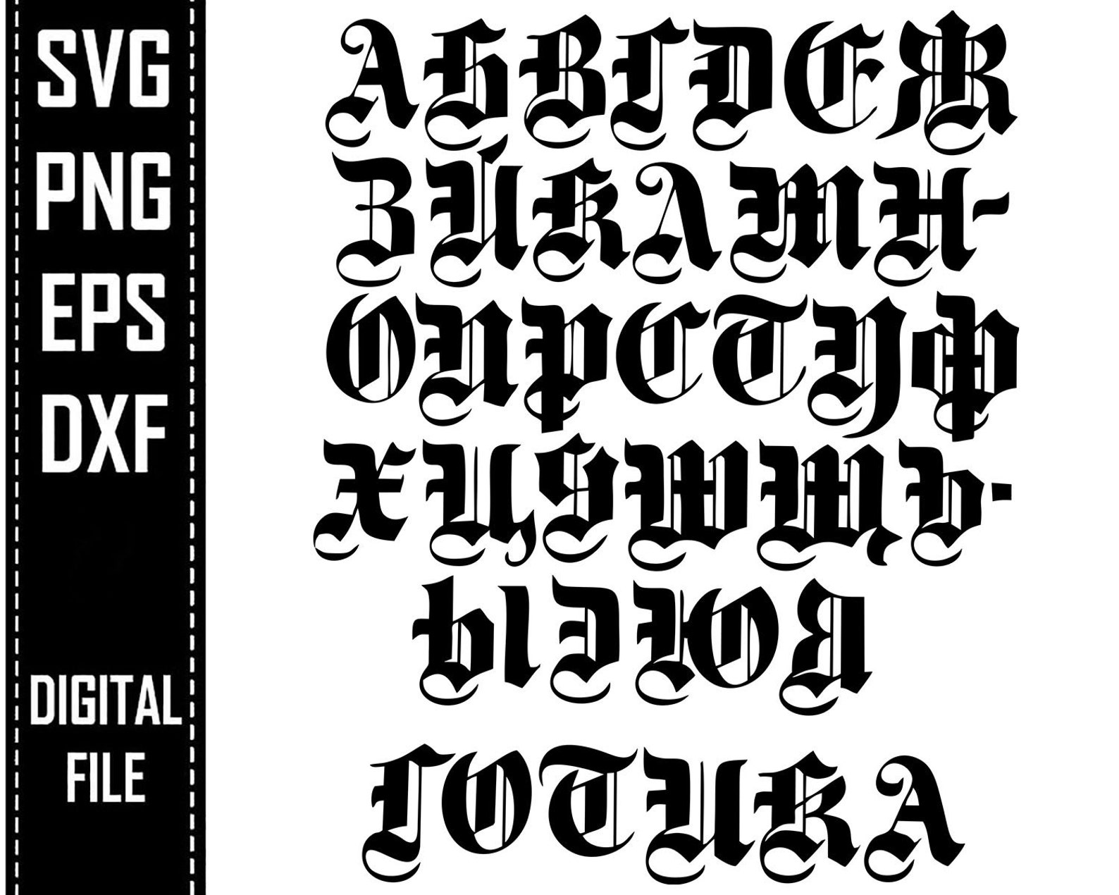 Dark Font Alphabet Letters Goth Hell Devil Demon Baphomet 666 | Etsy